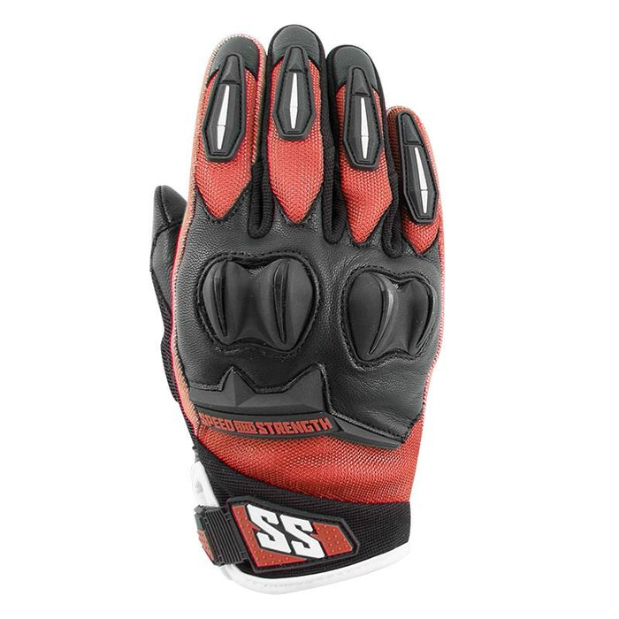 SPEED AND STRENGTH Women's Spellbound™ Leather/Textile Gloves Women's Motorcycle Gloves SPEED AND STRENGTH Red S 