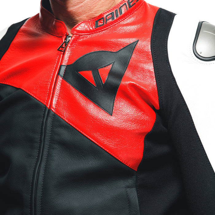 Dainese Sportiva Leather Jacket in Matte Black/Red/White