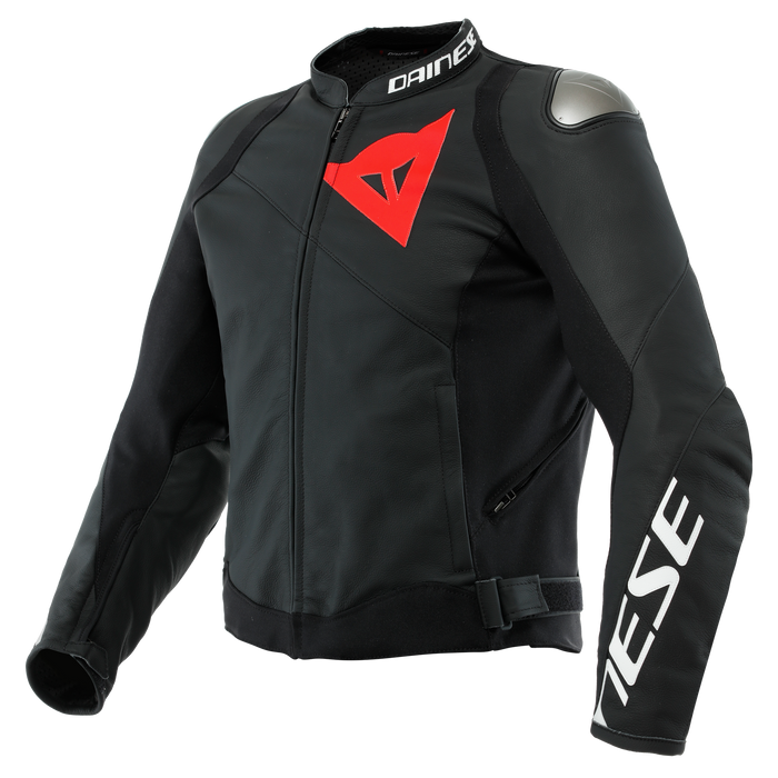 Dainese Sportiva Leather Jacket in Matte Black/Matte Black/Matte Black