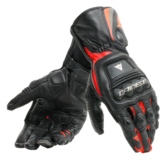 Dainese Steel-Pro Gloves in Black/Fluo Red