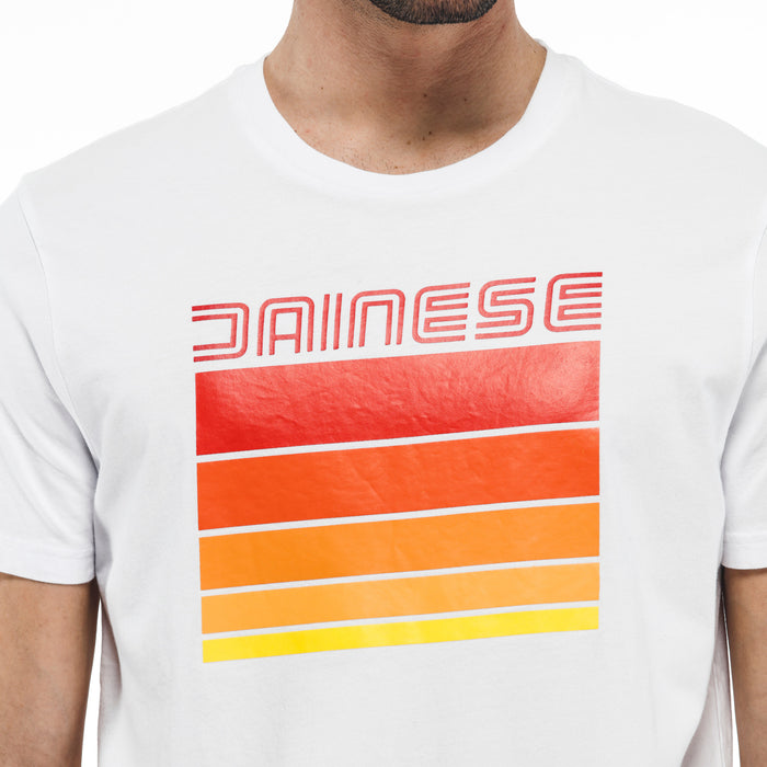 Dainese Stripes T-shirt in Whtie/Red