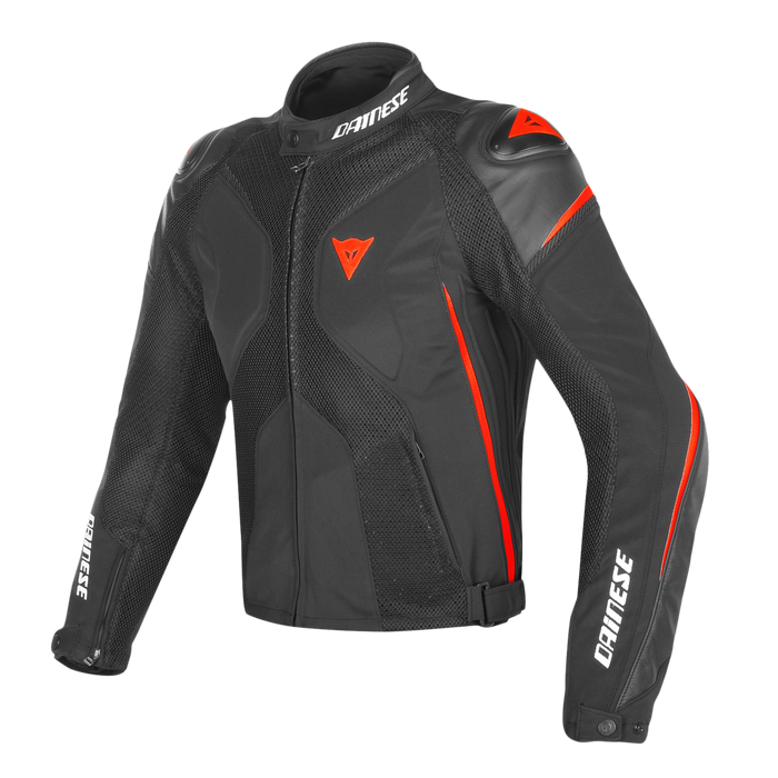 Dainese Super Rider D-Dry Jacket in Black/Black/Fluo Red