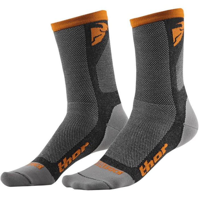 Thor Dual Sport Socks Men's Base Layers Thor Gray/Orange 09-Jun 