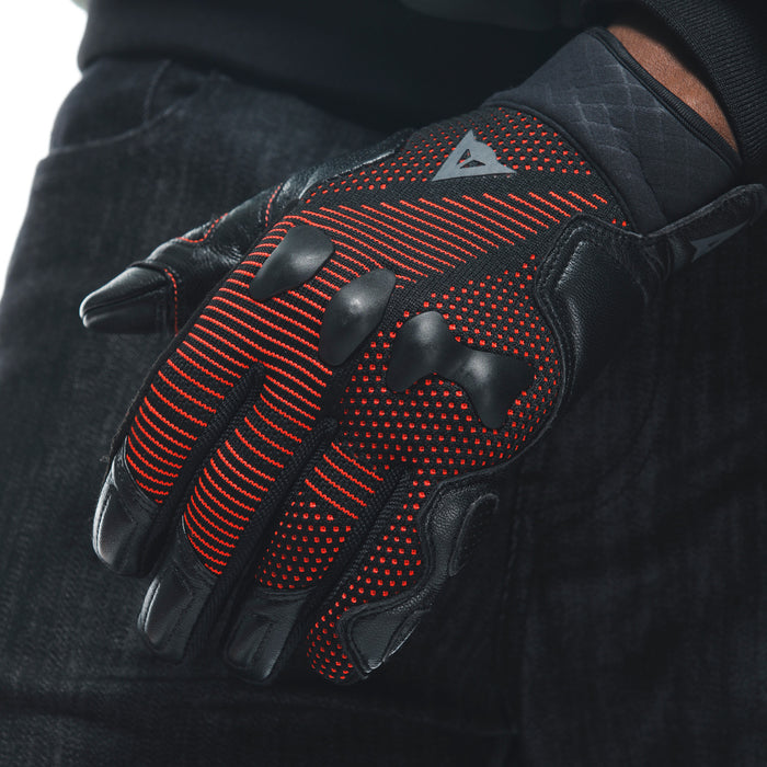 Dainese Unruly Ergo-Tek Gloves in Black/Fluo Red