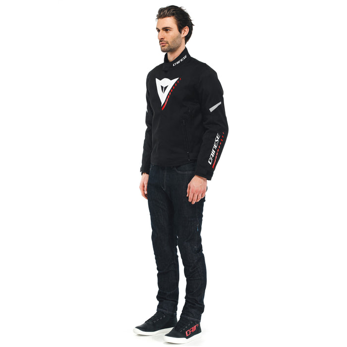 Dainese Veloce D-Dry Jacket in Black/White/Lava Red