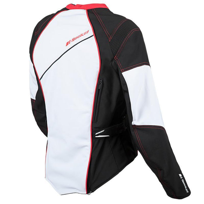 Aurora Textile Jacket in White/Red/Black - Back